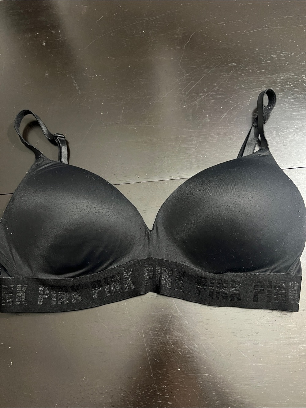 PINK Victoria's Secret Black Wireless Molded Bralette